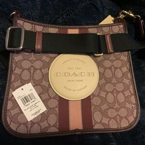Coach Crossbody - Burgundy and Black
